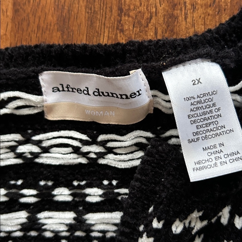 Alfred Donner womens cozy knit winter ice skating full zip cardigan sweater 2X - Picture 3 of 8